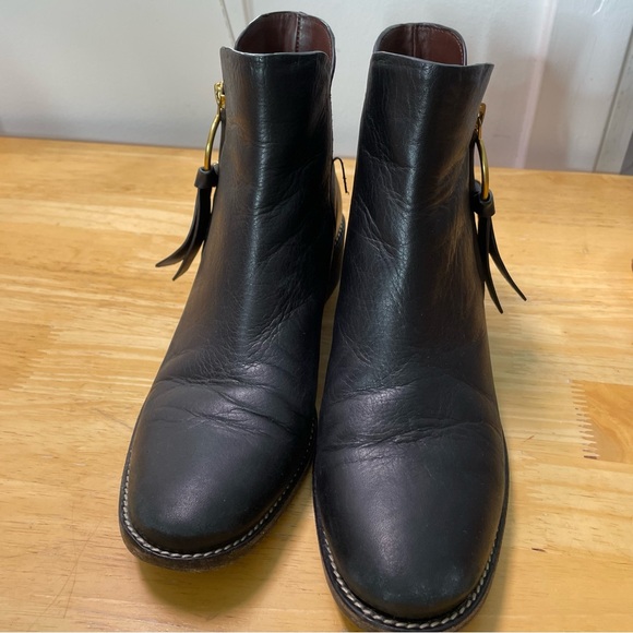 See By Chloe Black Vero Cuoio Leather Louise Logo Charm Ankle Boots 39- US 9 - Picture 9 of 14